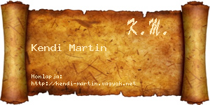 Kendi Martin névjegykártya